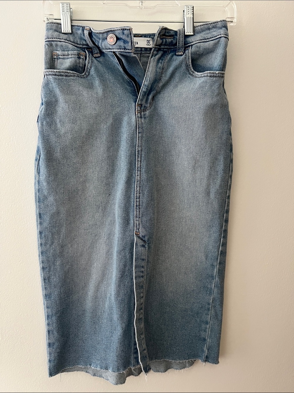Hollister Light Blue Denim Pencil Skirt